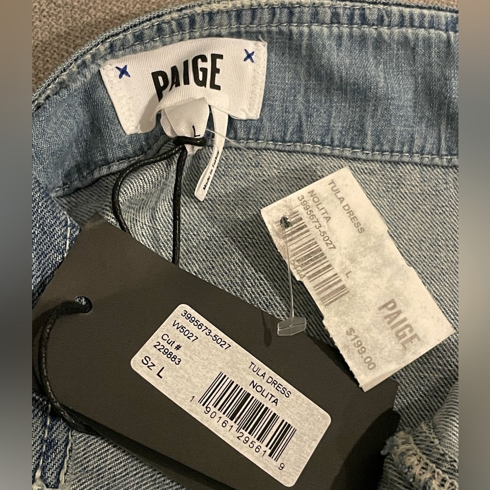 NWT PAIGE Tula Denim Dress in Nolita - Size L in excellent condition! - Picture 6 of 6